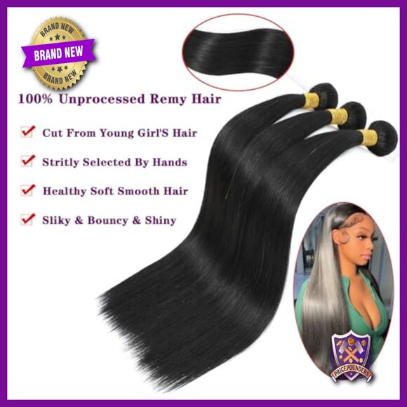 38 Inch Brazilian Straight Hair Extensions 100% Virgin Remy Human Hair